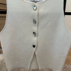 Zara Knit Vest with Button Accents size xs